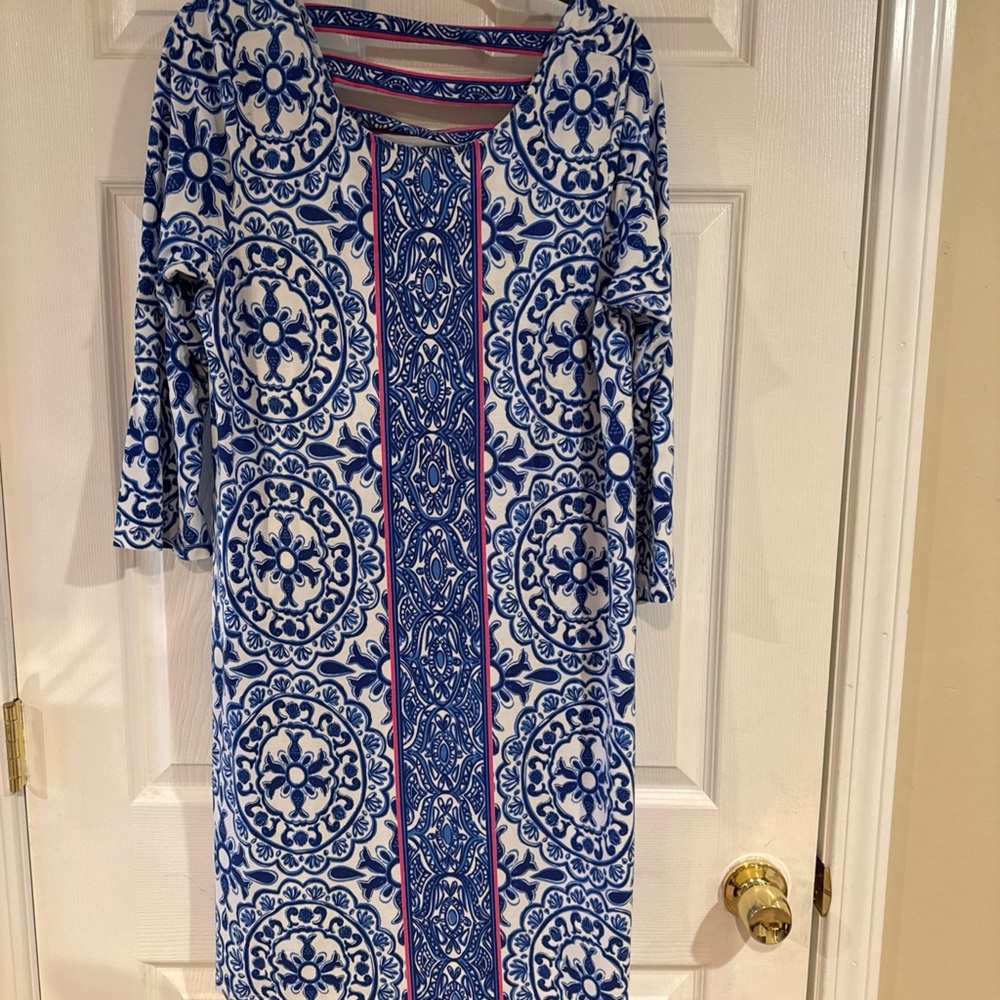 Lilly Pulitzer Blue and White Maxi Dress